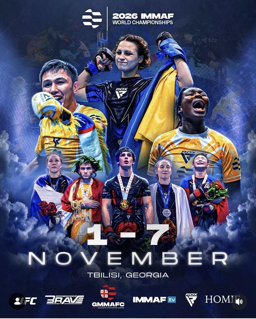 Poster World Championship MMA IMMAF in Tbilisi, Georgia